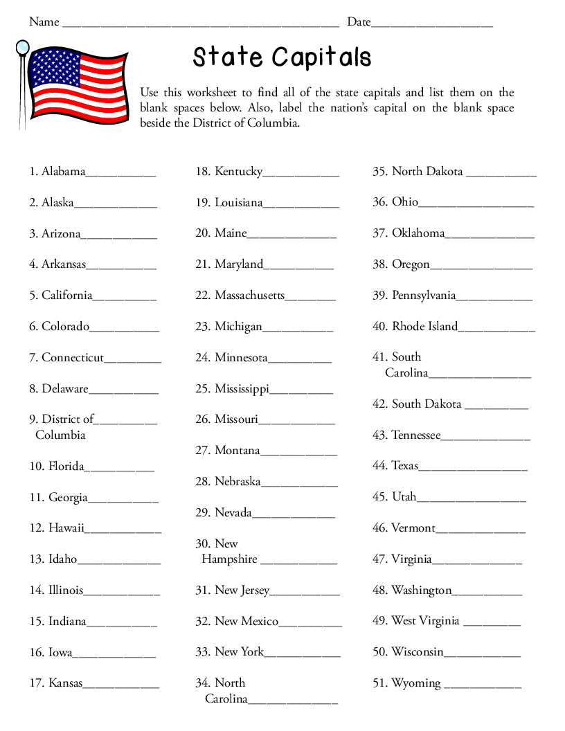 Us States And Capitals Worksheet Worksheets For All Worksheets Worksheets Library Us States And Capitals Worksheet Worksheets For All Worksheets Worksheets Library