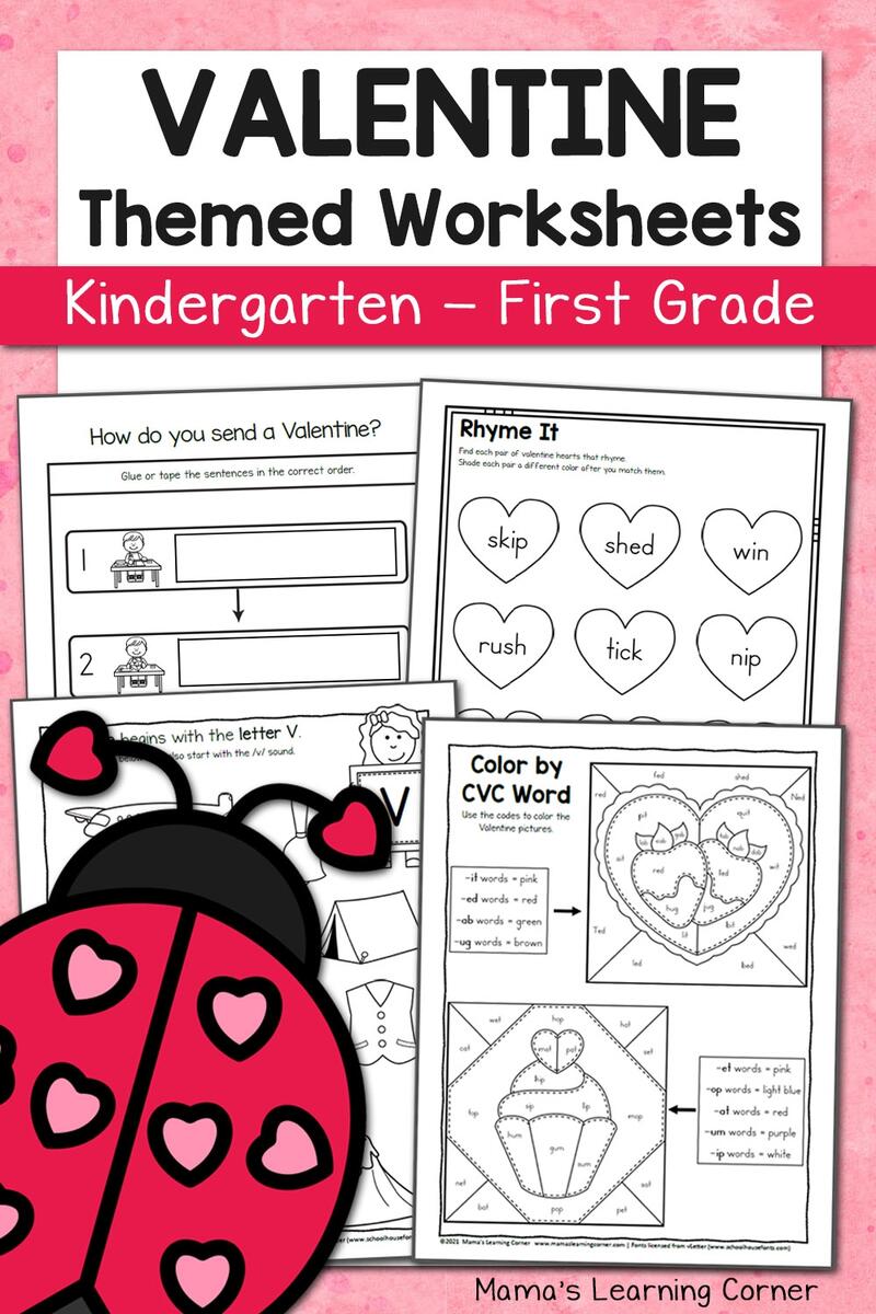 Valentine Worksheets For Kindergarten 1st Grade 30 Page Packet Mamas Learning Corner Valentine Worksheets For Kindergarten 1st Grade 30 Page Packet Mamas Learning Corner