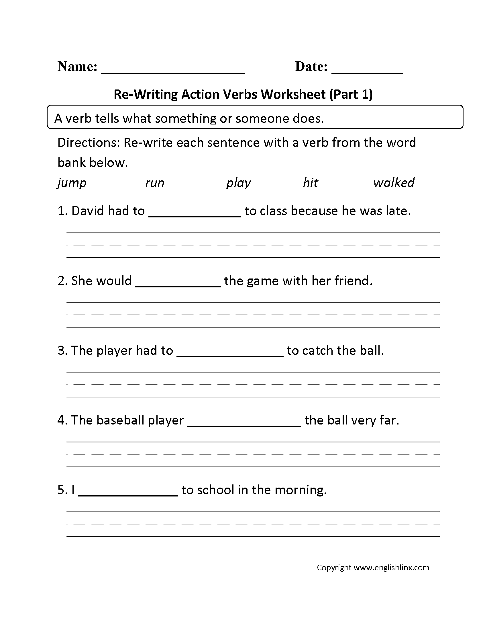 Verbs Worksheets Action Verbs Worksheets Linking Verbs And Helping Verbs 5 Worksheets Answer Key Grades 3 4 Google Drive Made By Teachers