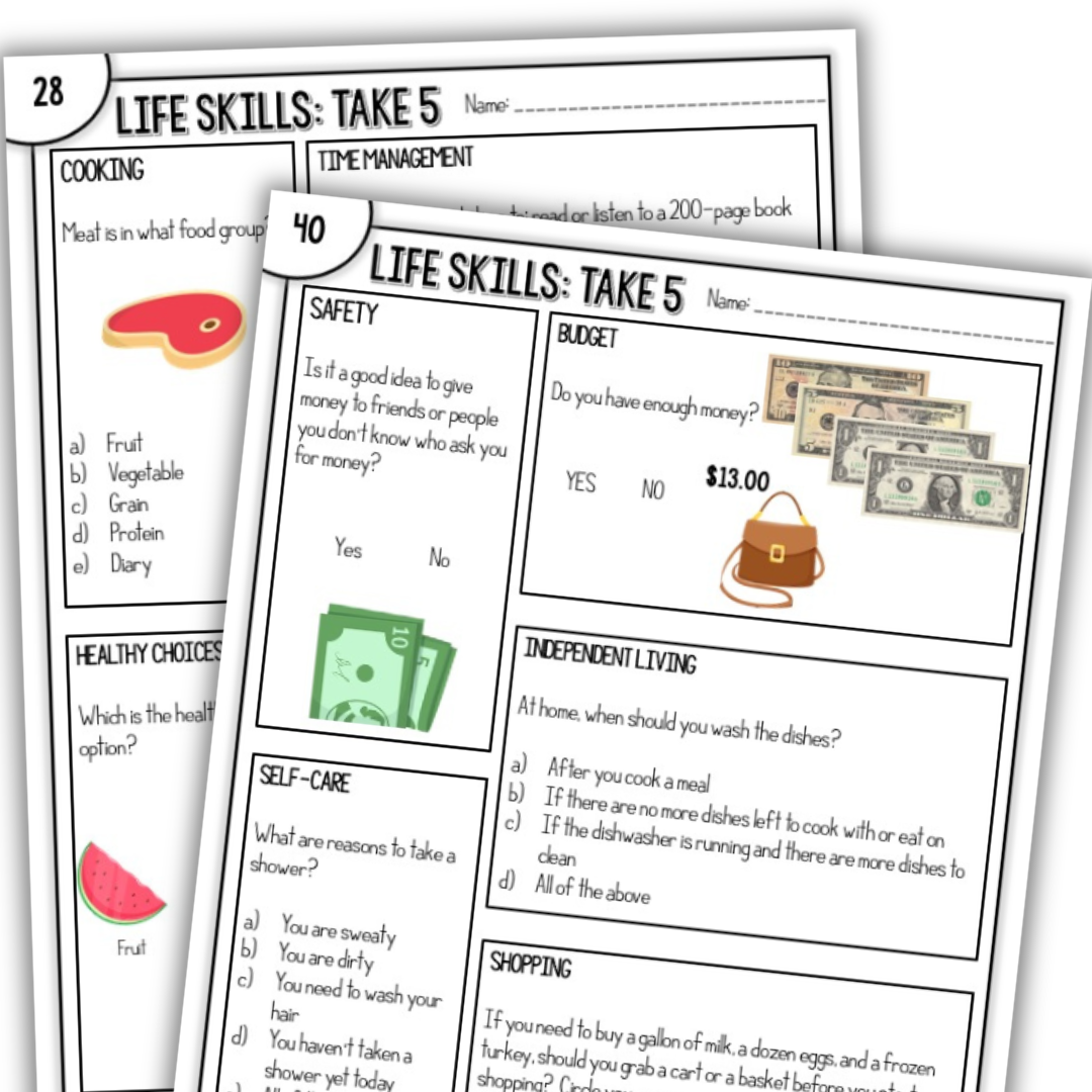 Vocational Skills Worksheets For Special Education Students Free Printable Life Skills Worksheets Special Education Worksheets Library