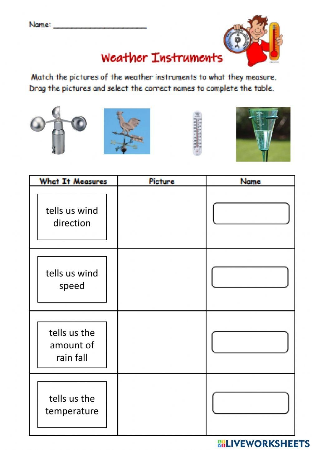 Weather Instruments Free Worksheet Worksheets Library