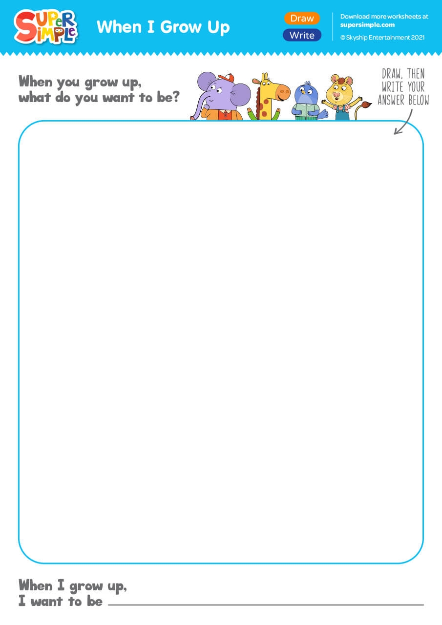 When I Grow Up Draw Write Super Simple Printable When I Grow Up Worksheets Download
