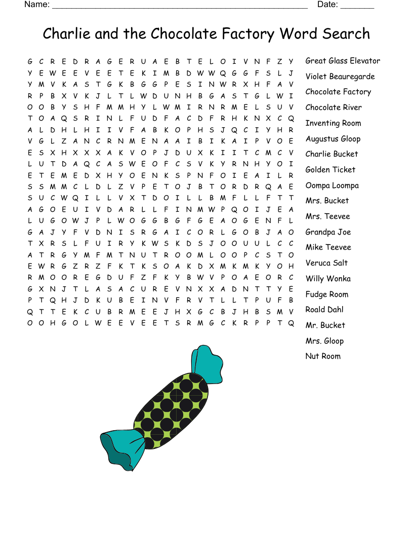 Willy Wonka Crossword WordMint Willy Wonka Crossword WordMint