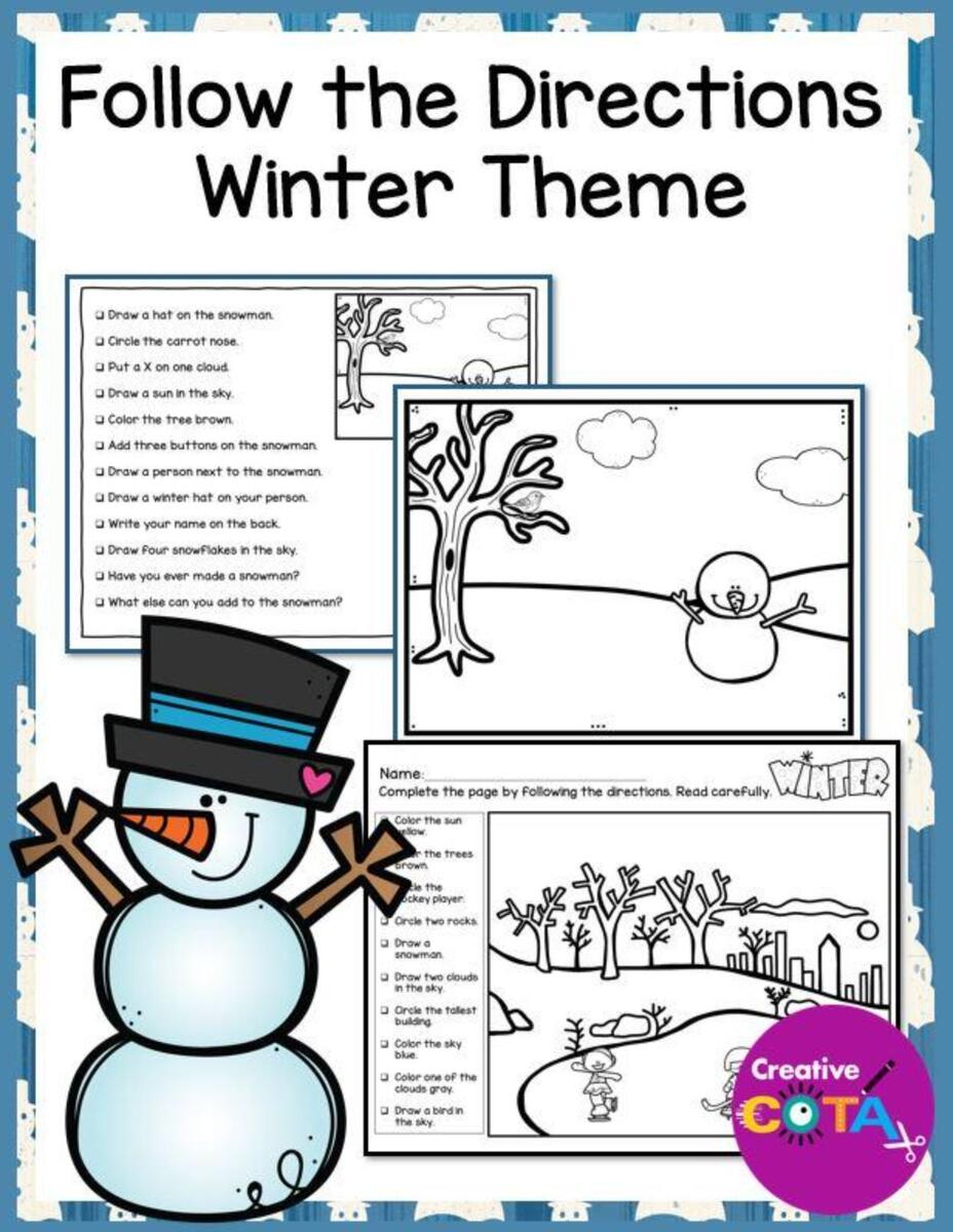 Winter Following Directions Activity Your Therapy Source Winter Following Directions Activity Your Therapy Source