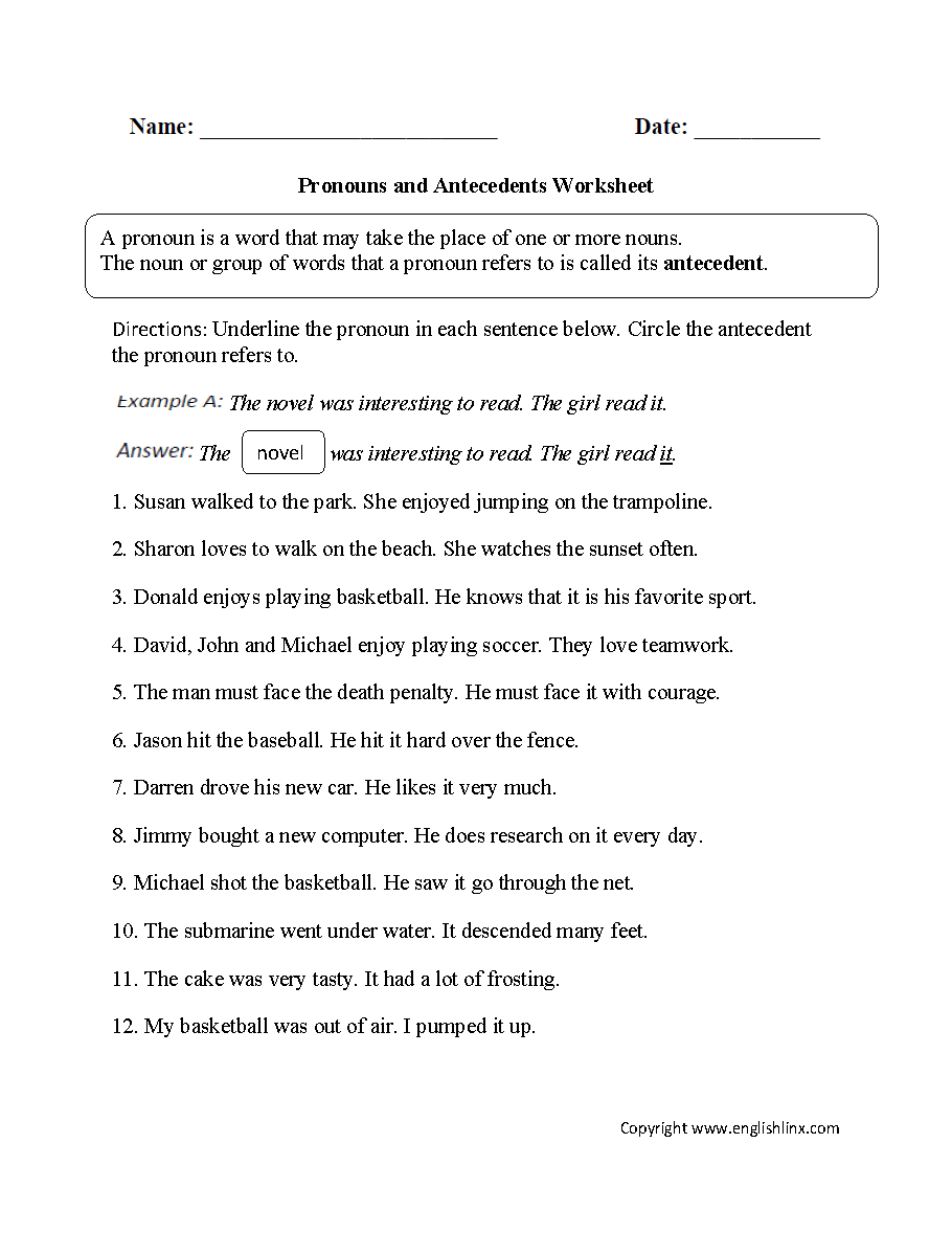 Word Usage Worksheets Pronoun Agreement Worksheets Word Usage Worksheets Pronoun Agreement Worksheets
