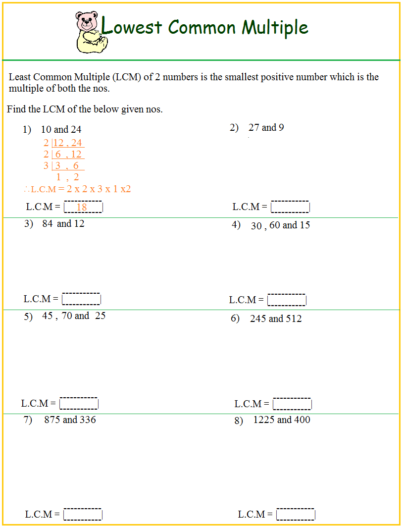Worksheet On LCM Prime Factorization For GCF And LCM A Worksheet PDF Printable Operations Algebraic Thinking Worksheet Cazoom Math