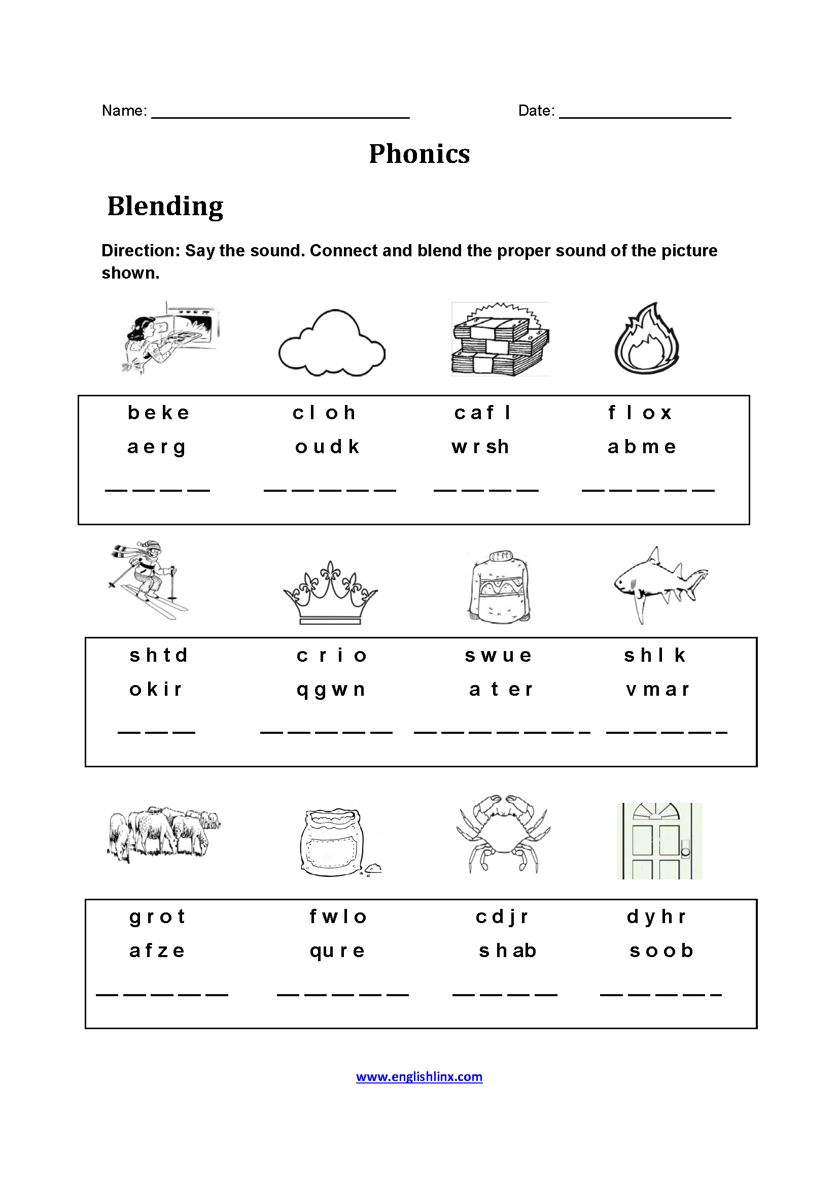 Free Phonics Activities Printables