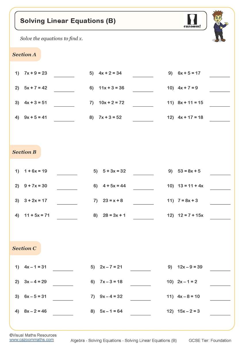 Year 7 Algebra Worksheets Printable Math Worksheets
